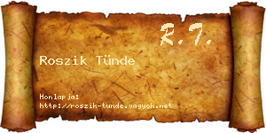 Roszik Tünde névjegykártya