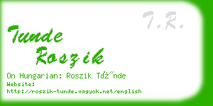 tunde roszik business card